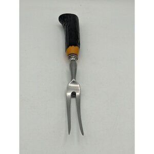 Meat Carving Serving Fork B. Thomas Faux Antler Handle Stainless Vintage England
